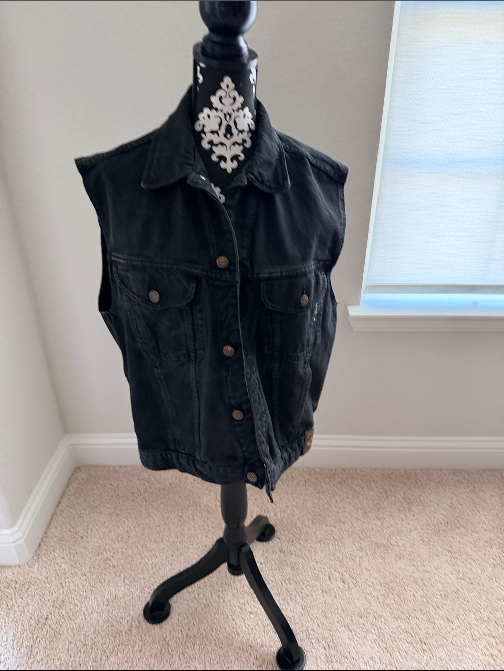 Ash Black Denim Vest